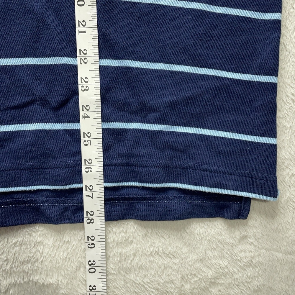Vintage Y2K Nautica Performance Deck Polo Shirt Men's L Striped Blue Logo Preppy - Picture 10 of 11